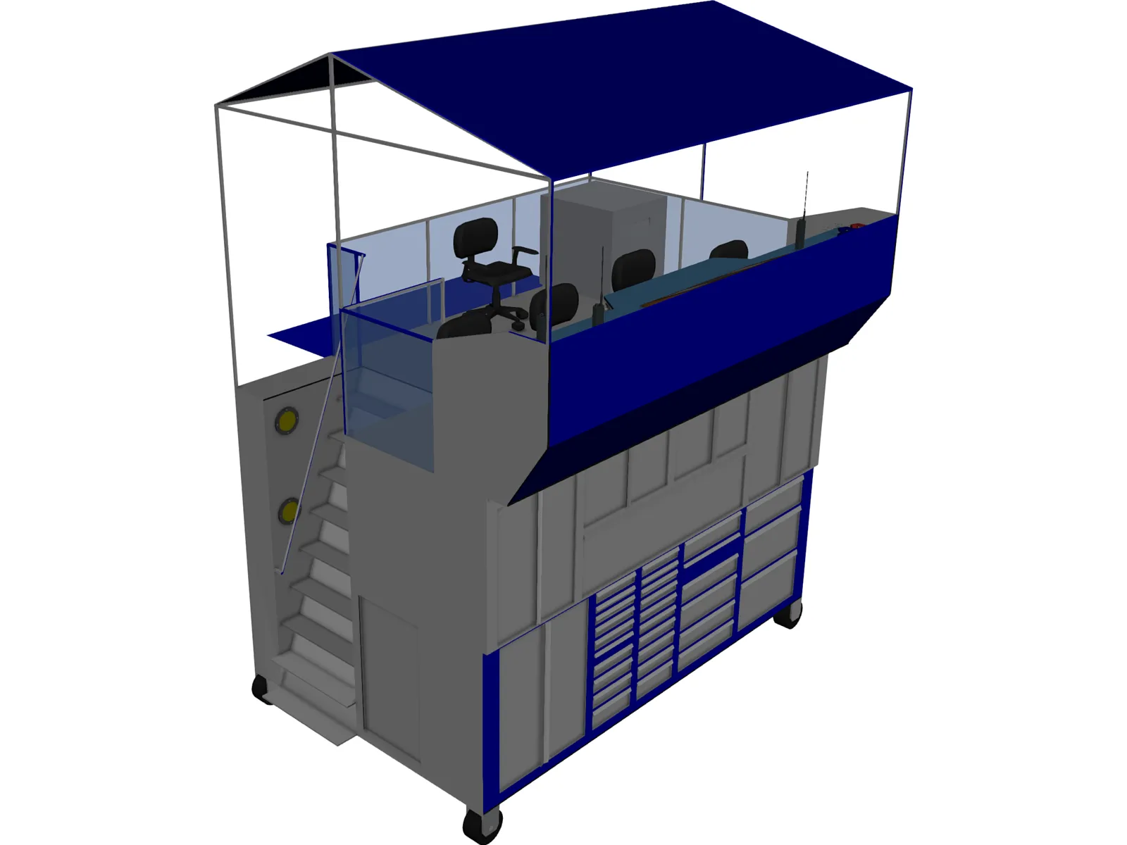 Nascar Pit Box 3D Model main preview