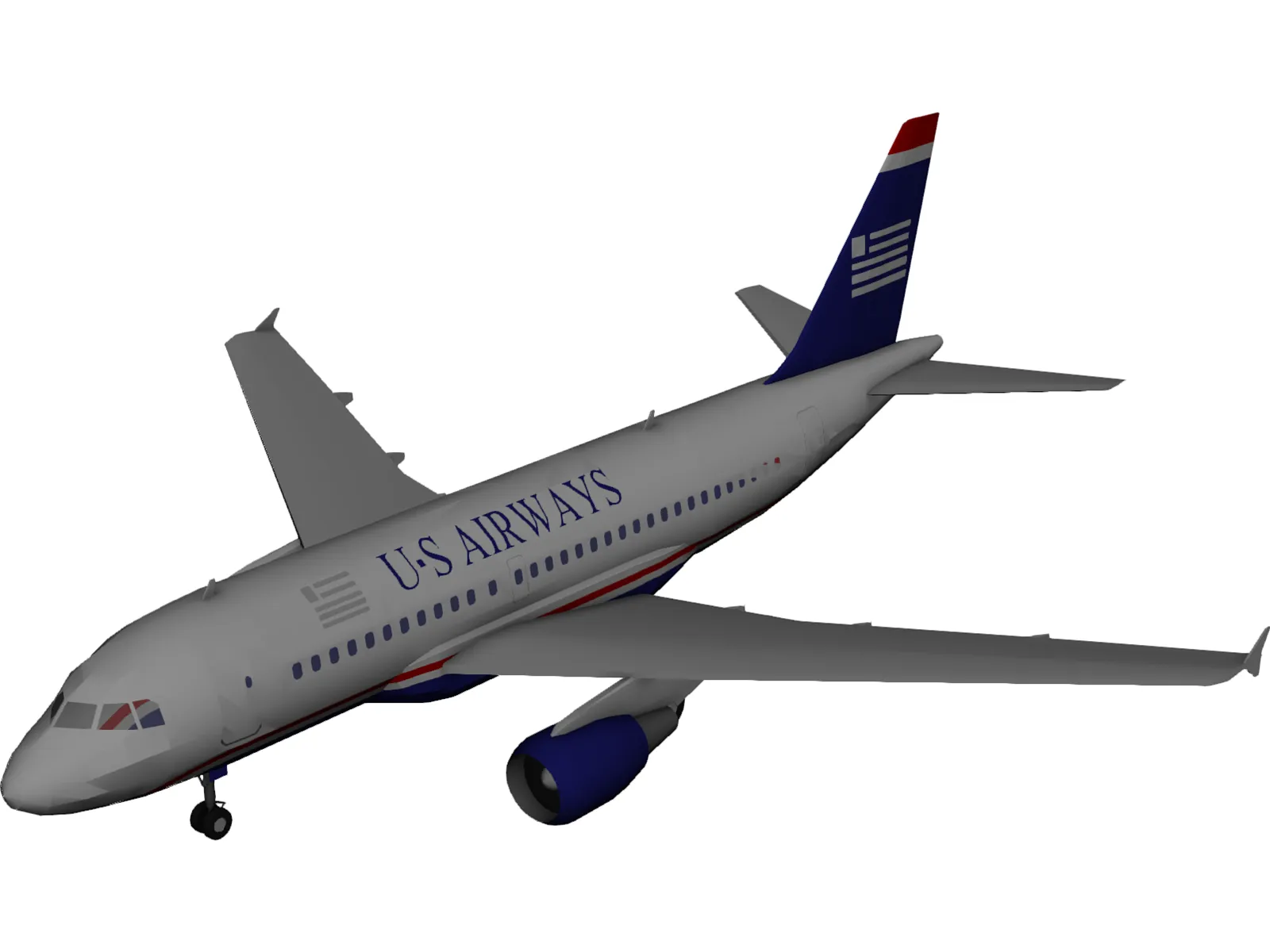 Airbus A319 U.S. Airways 3D Model main preview