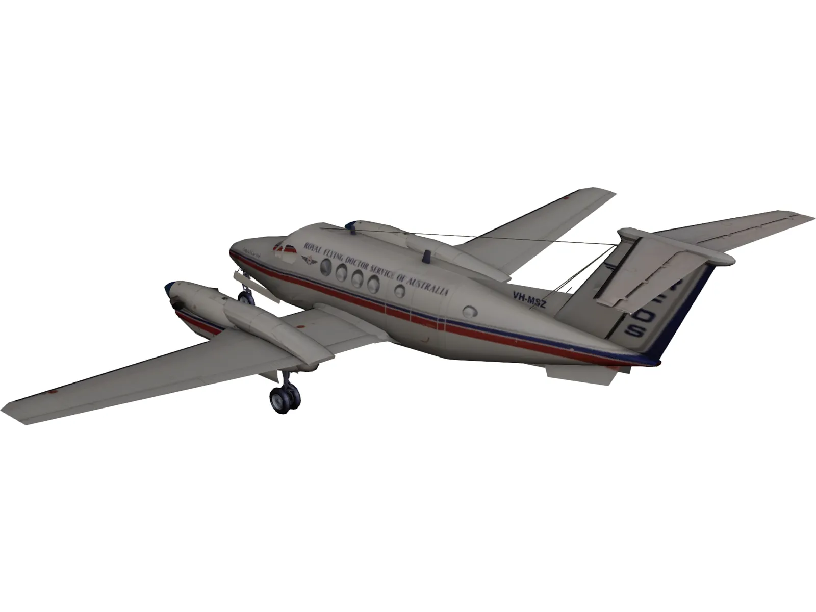 Beechcraft King Air B200C 3D Model main preview