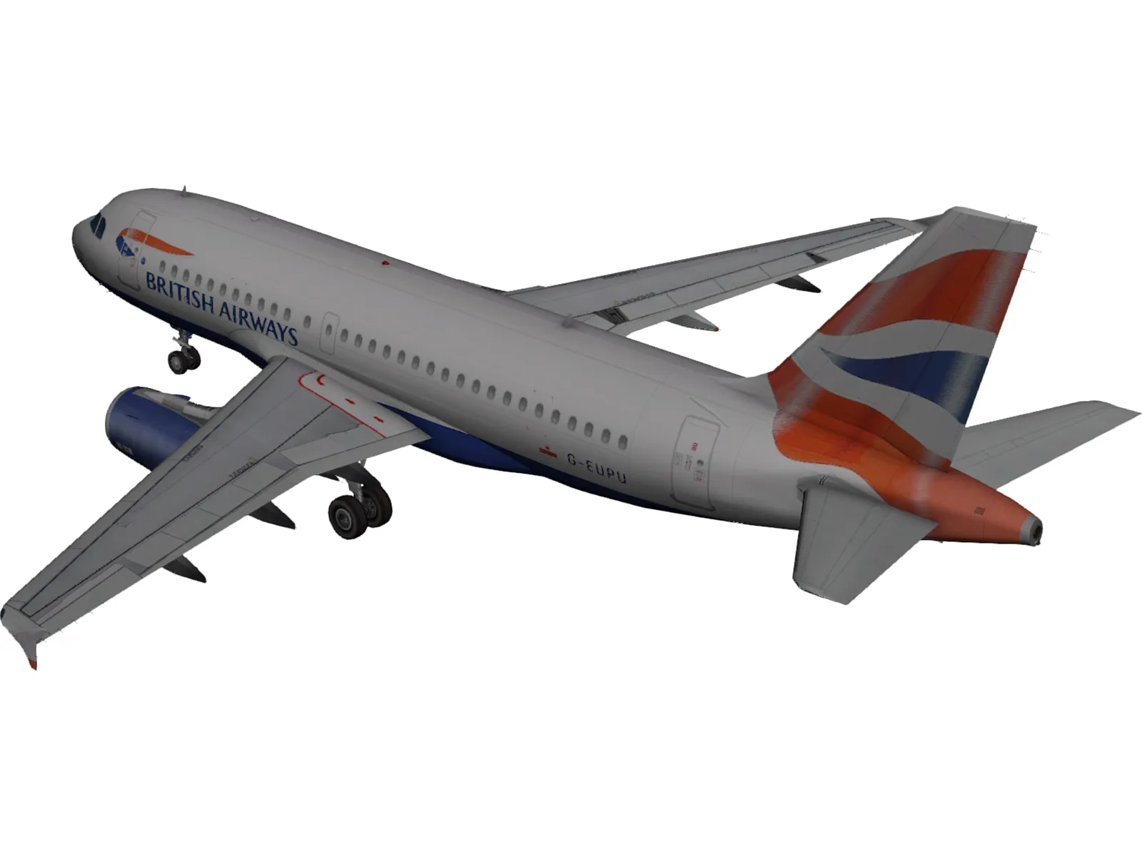 Airbus A319 British Airways 3D Model main preview