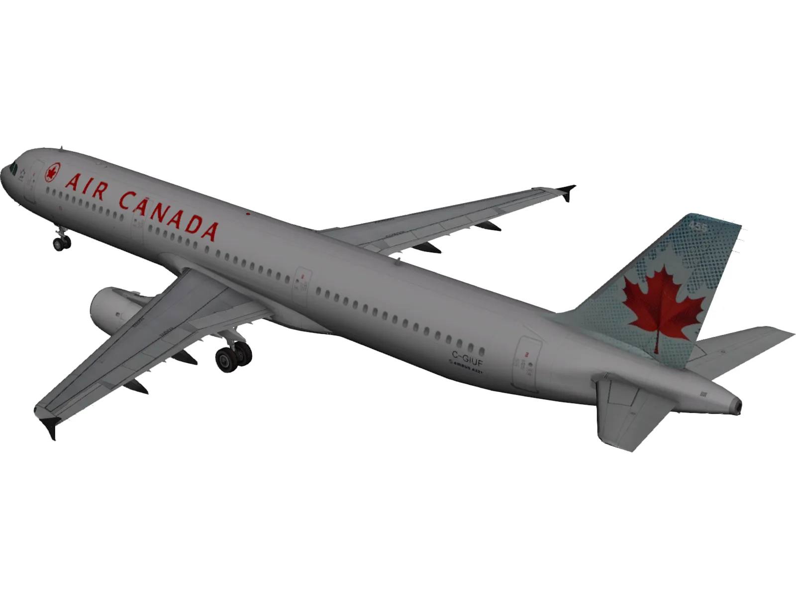 Airbus A321 Air Canada 3D Model main preview
