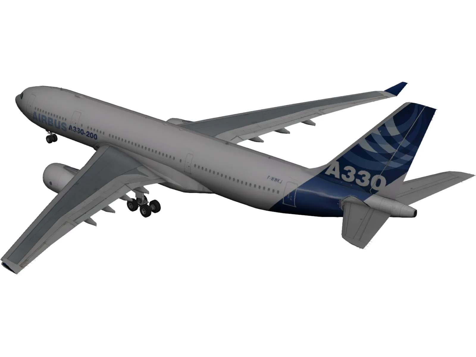 Airbus A330-200 3D Model main preview
