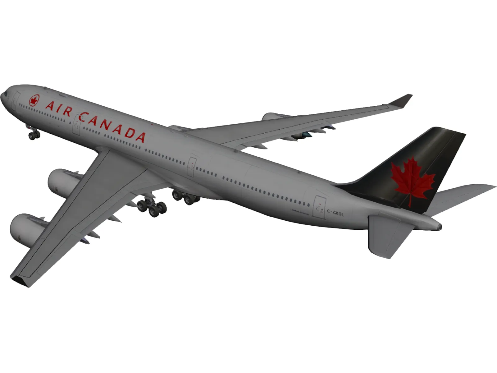 Airbus A340-500 Air Canada 3D Model main preview