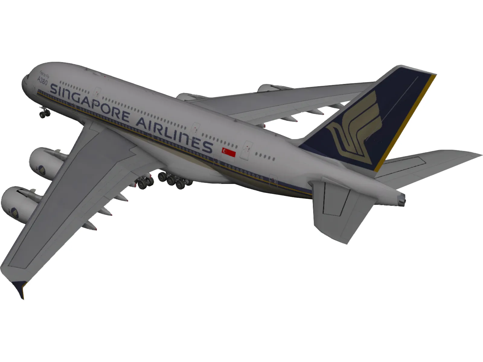 Airbus A380-800 Singapore Airlines 3D Model main preview