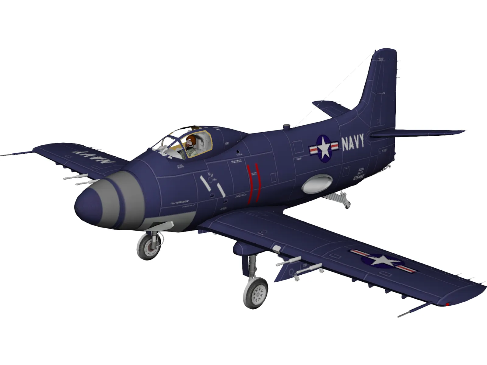 Douglas A2D-1 Skyshark 3D Model main preview