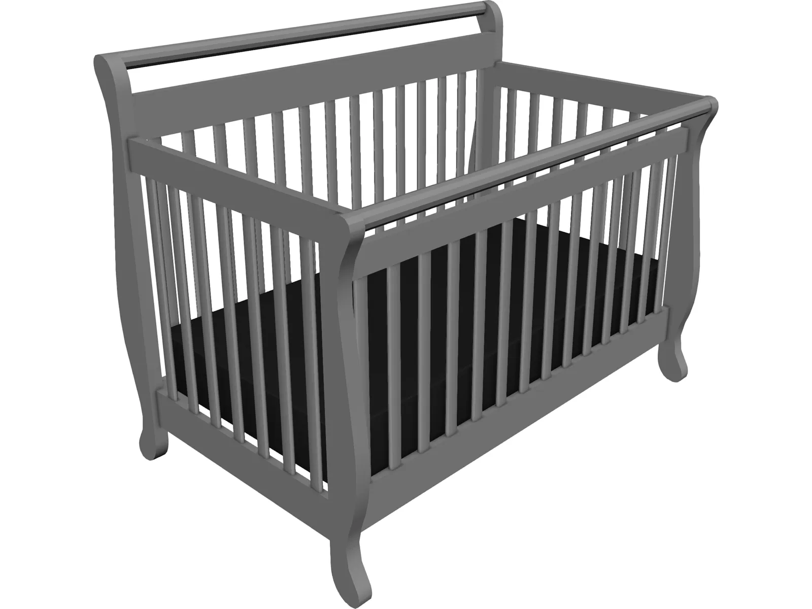 Baby Crib 3D Model main preview