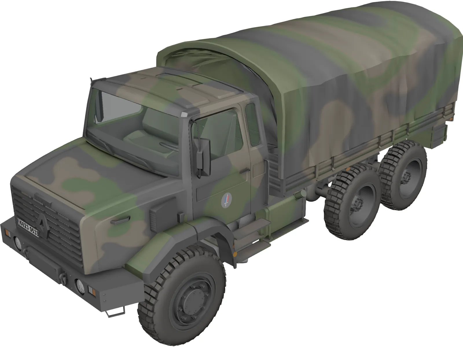 Renault GBC 180 Army Truck 3D Model main preview
