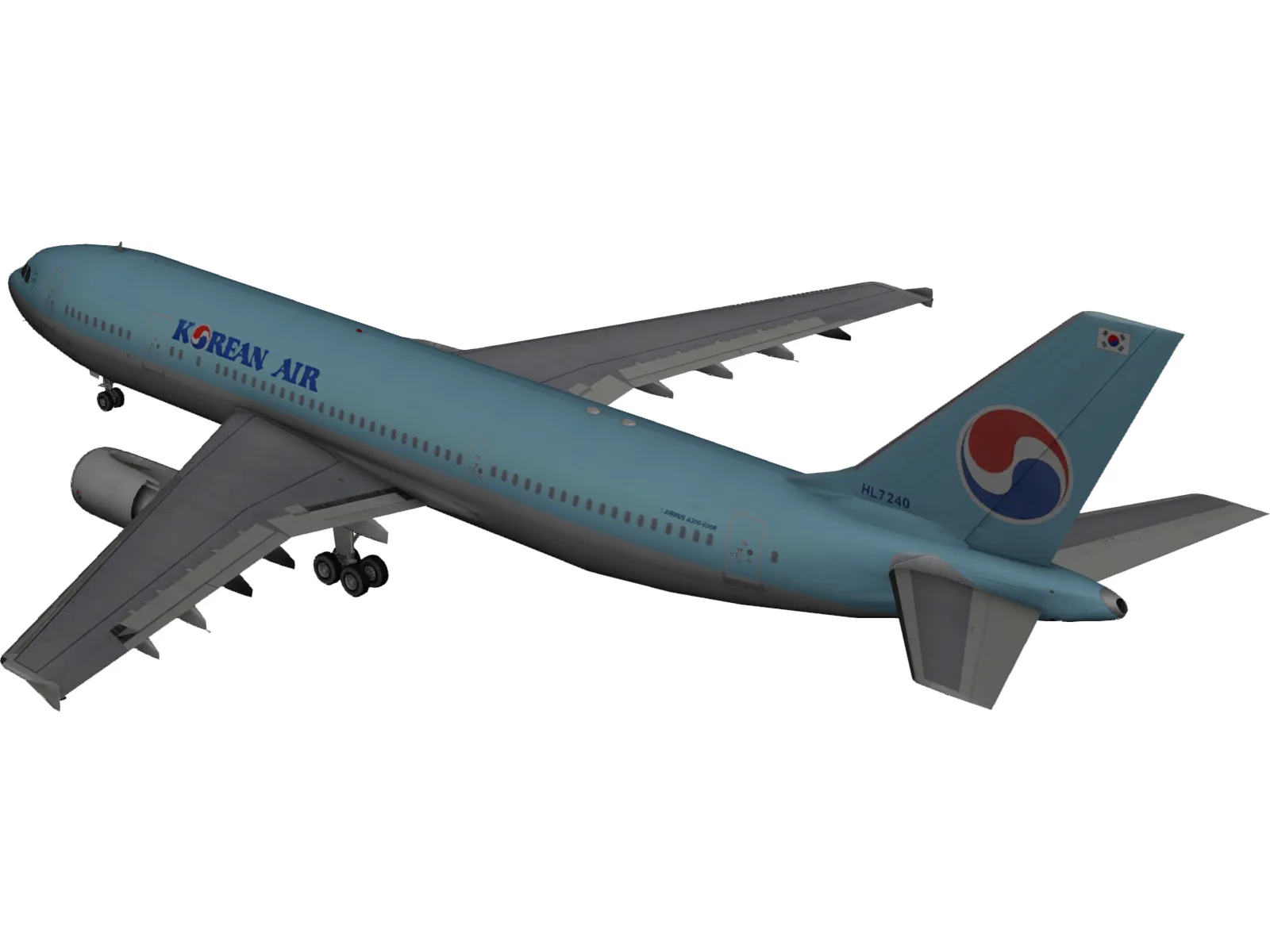 Airbus A300-600 Korean Air 3D Model main preview