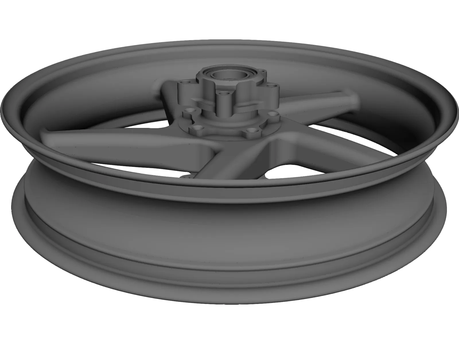 Wheel Motorcycle 5 Spoke Front 3D Model main preview