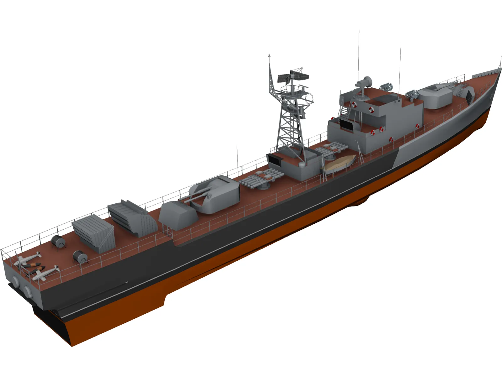 Mirka II Frigate 3D Model main preview