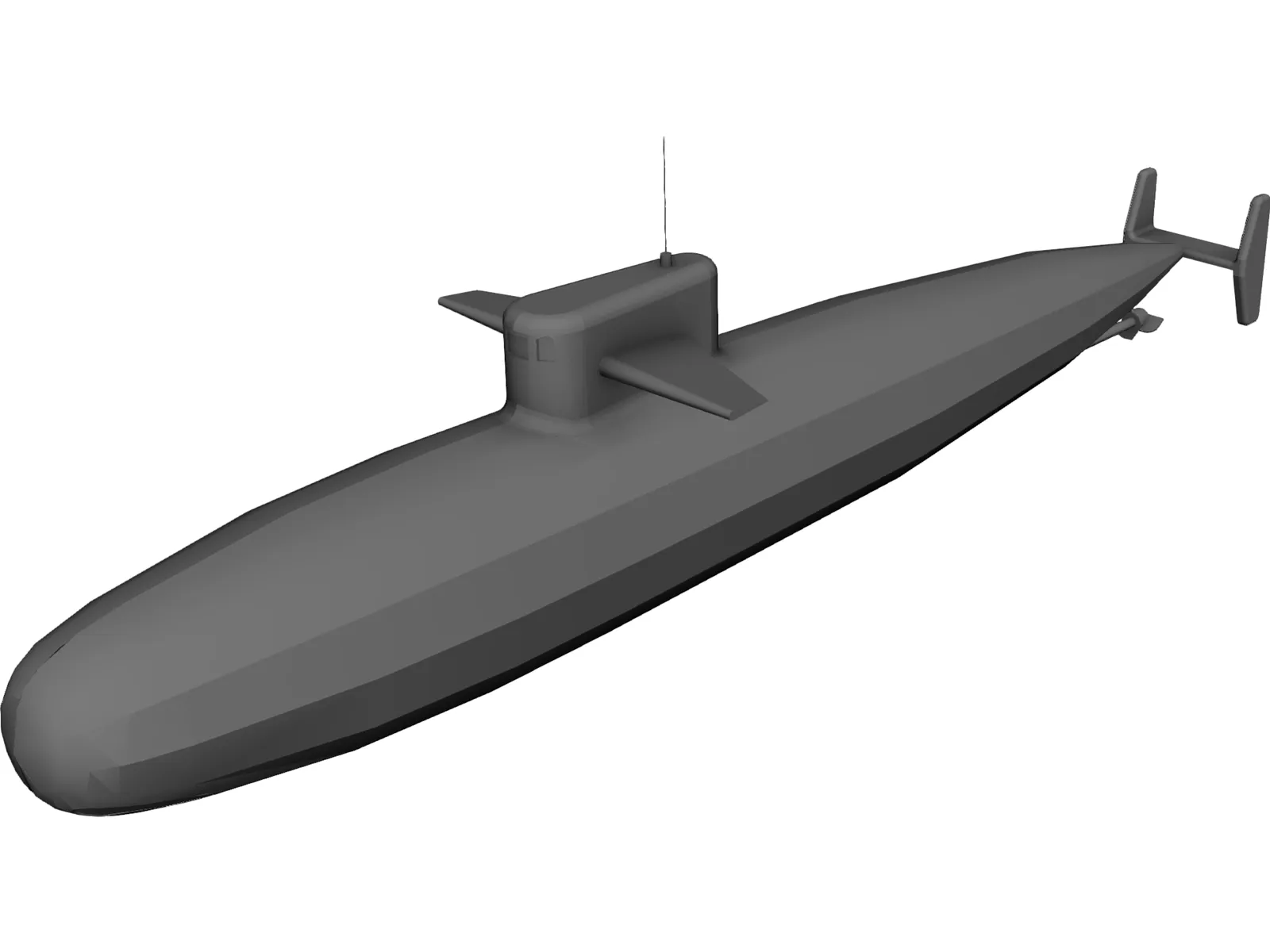Submarine 3D Model main preview