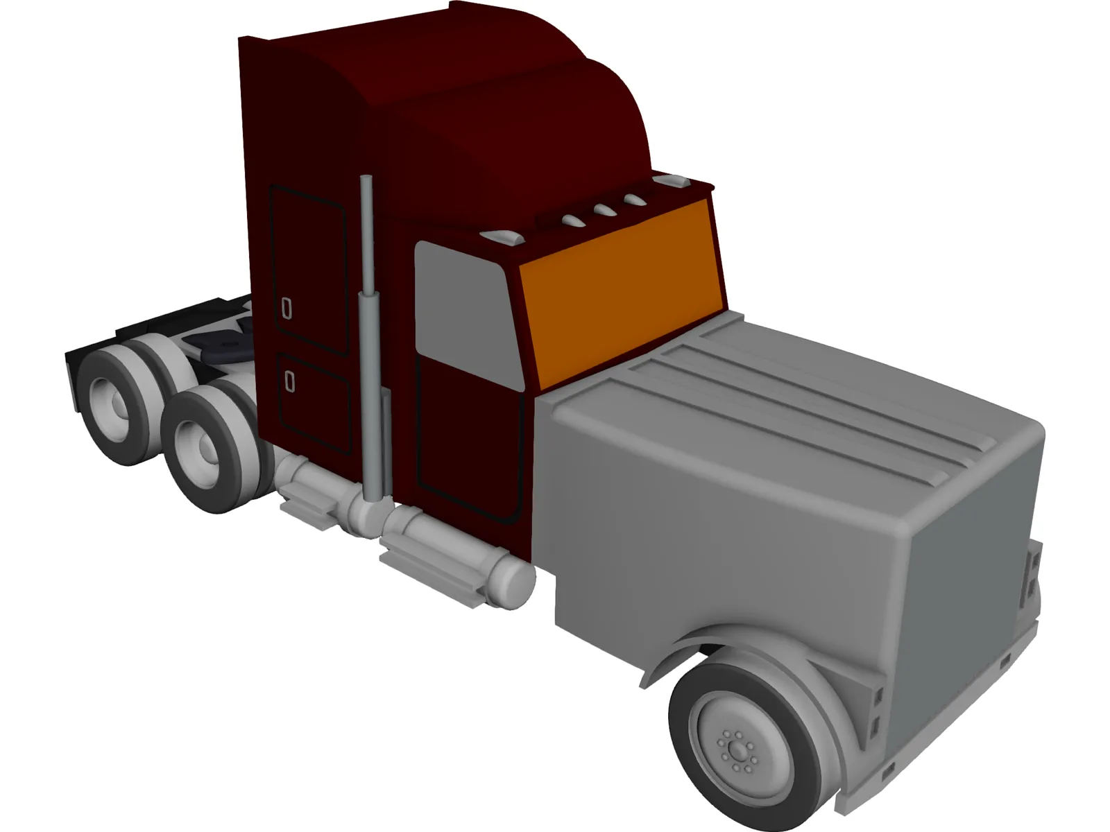 Semi-Truck 3D Model main preview