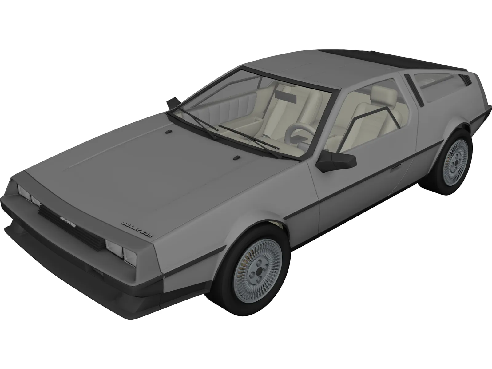 DMC DeLorean (1980) 3D Model main preview