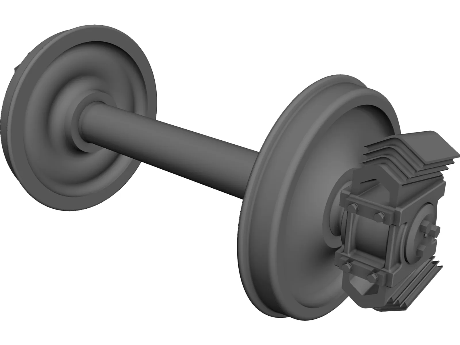 Freight Train Axle 3D Model main preview