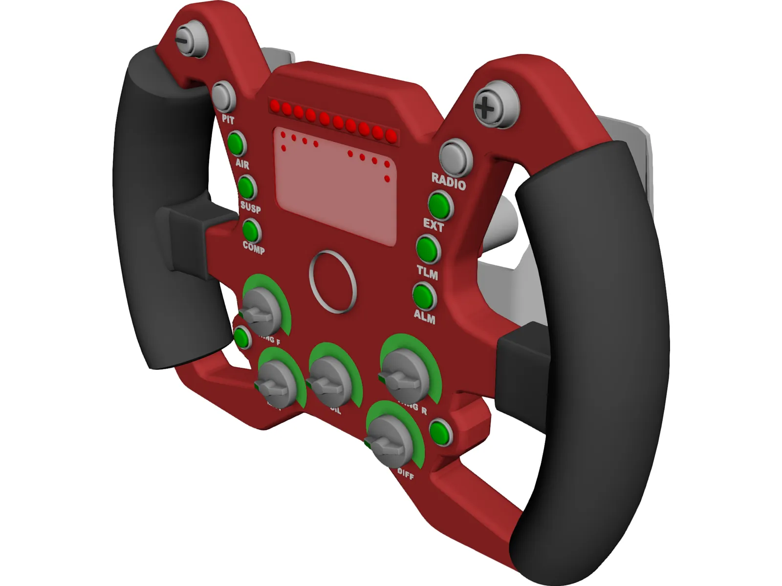 Racing Steering Wheel 3D Model main preview