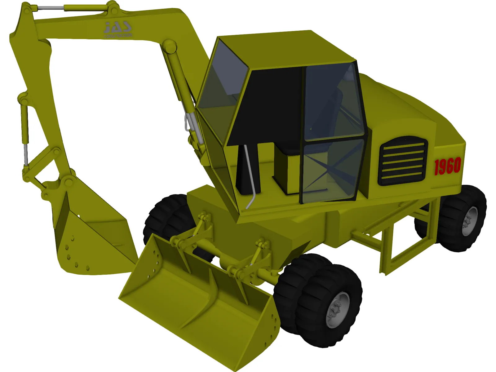 Backhoe 3D Model main preview