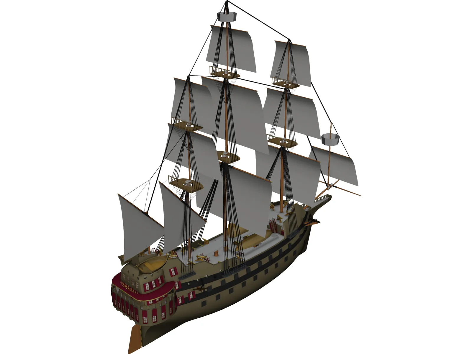 Galleon Early Spanish 3D Model main preview