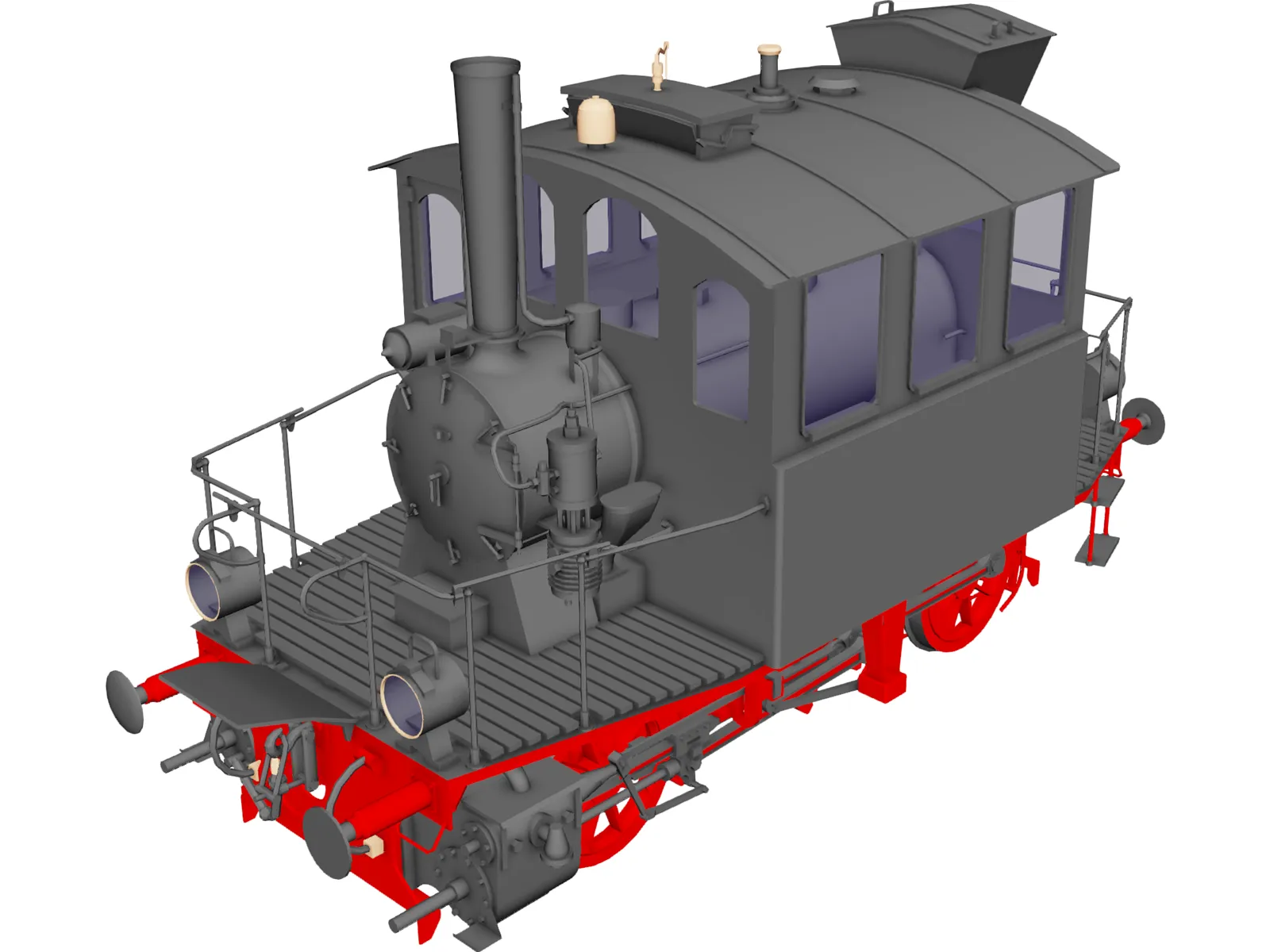 Steam Locomotive 3D Model main preview