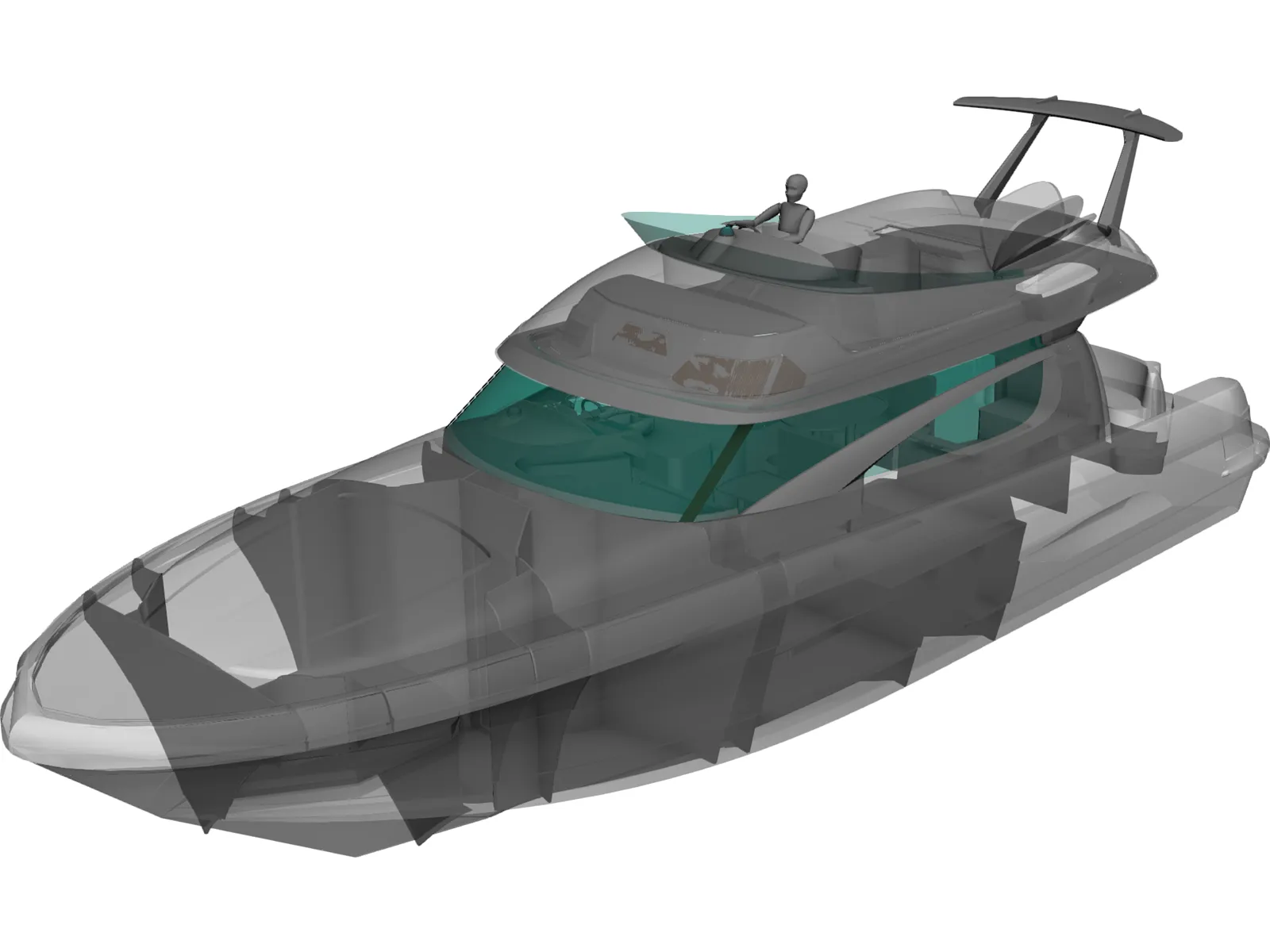 Janneau Motorboat P46 3D Model main preview