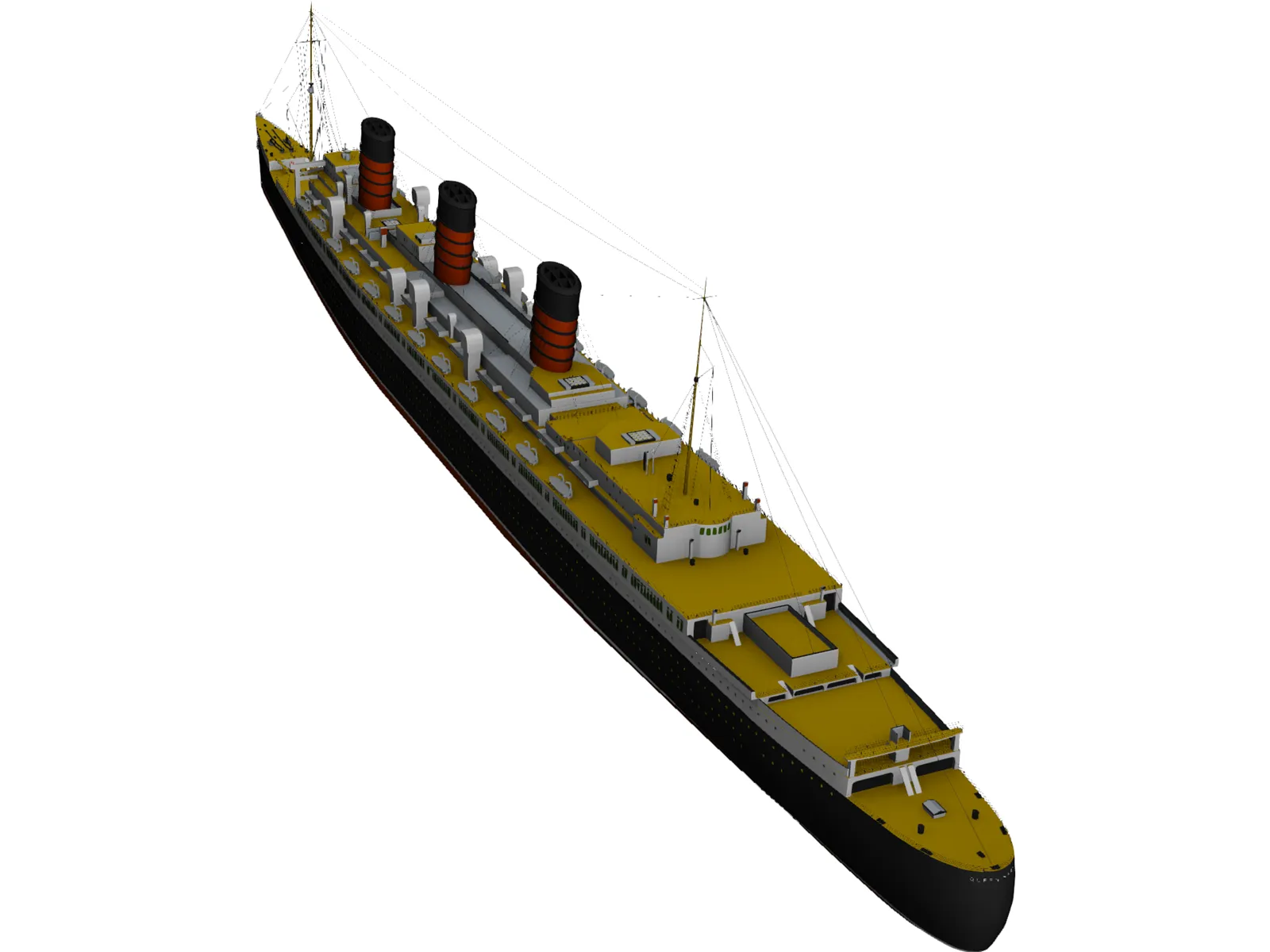 RMS Queen Mary 3D Model main preview