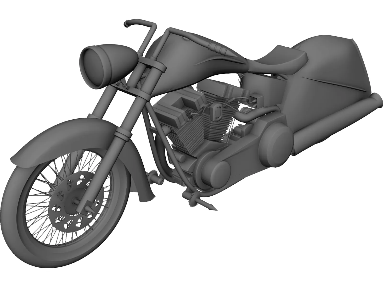 Custom Chopper 3D Model main preview