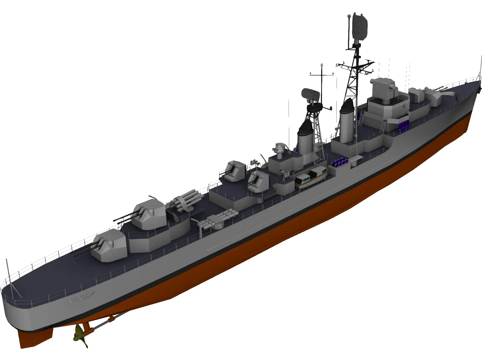 Destroyer Forbin 1958 3D Model main preview