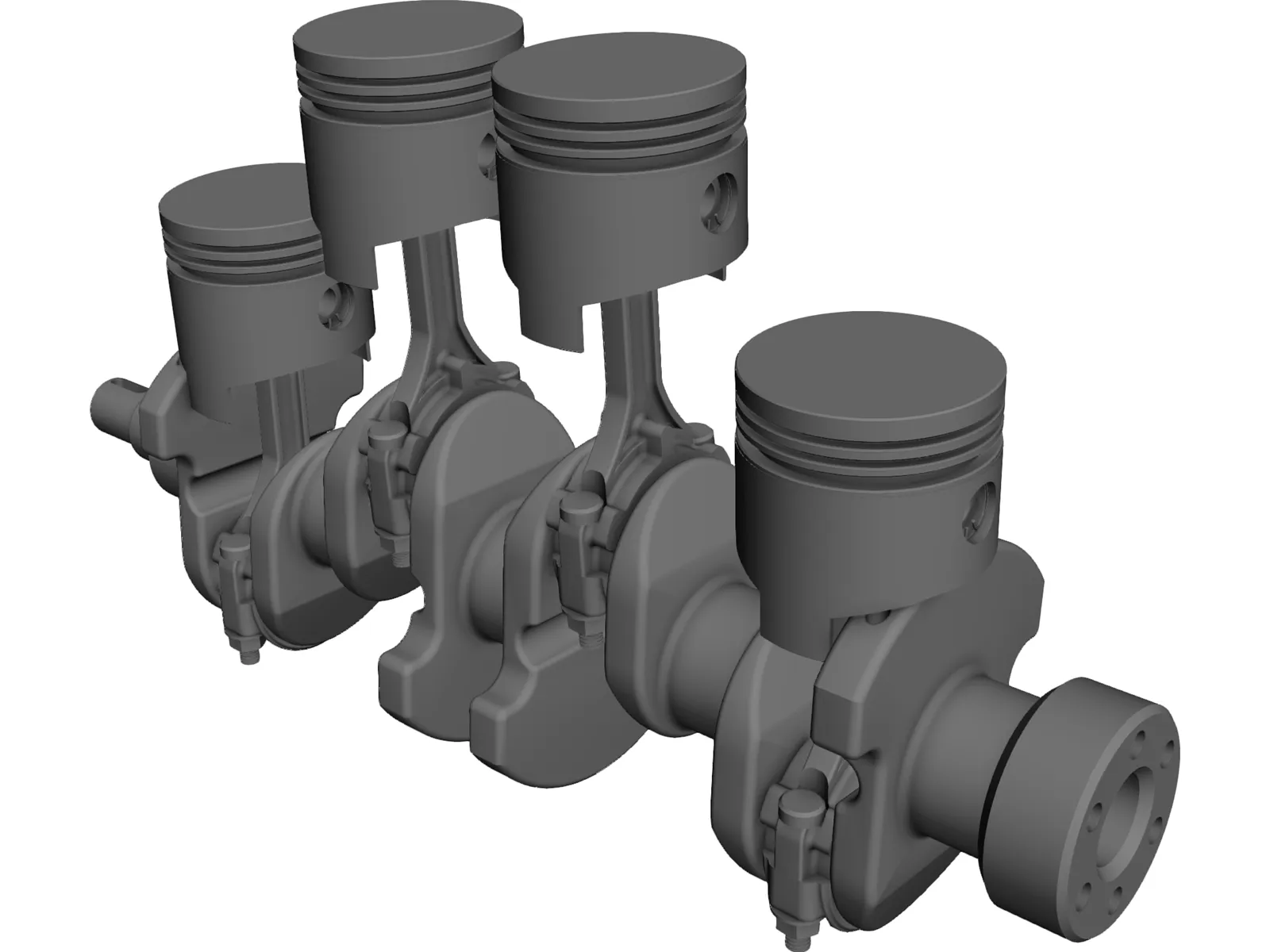 Crank Assembly 3D Model main preview
