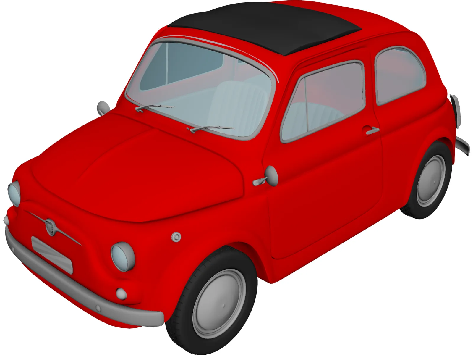 Fiat 500 3D Model main preview