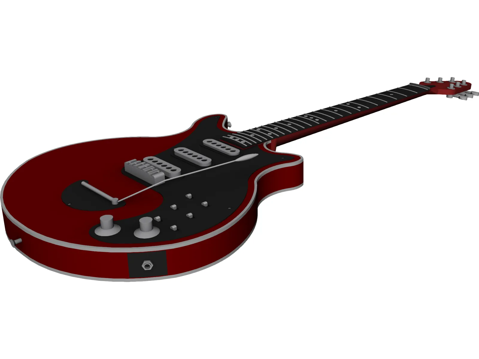 Brian May Red Special Guitar 3D Model main preview