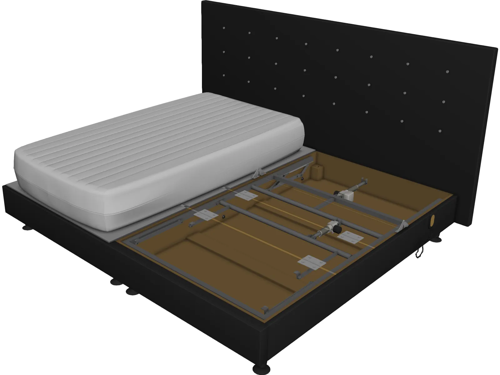 Adjustable Bed 3D Model main preview