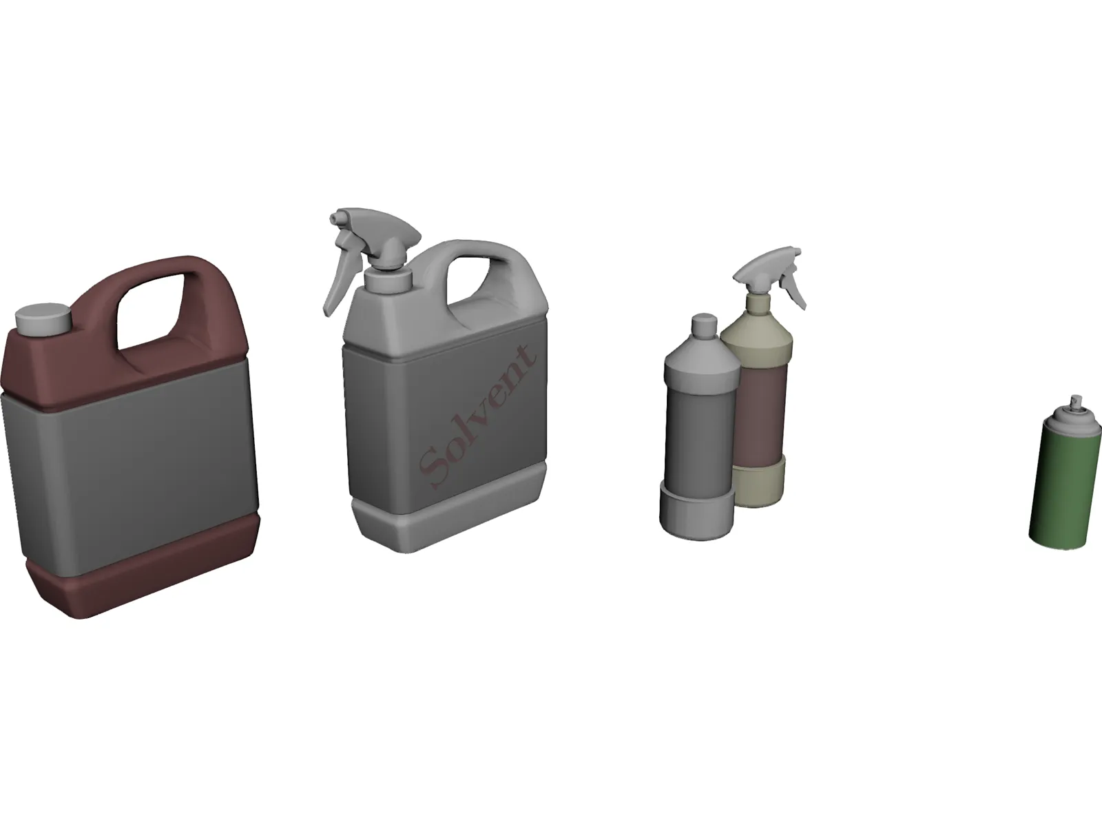 Spray Bottles 3D Model main preview