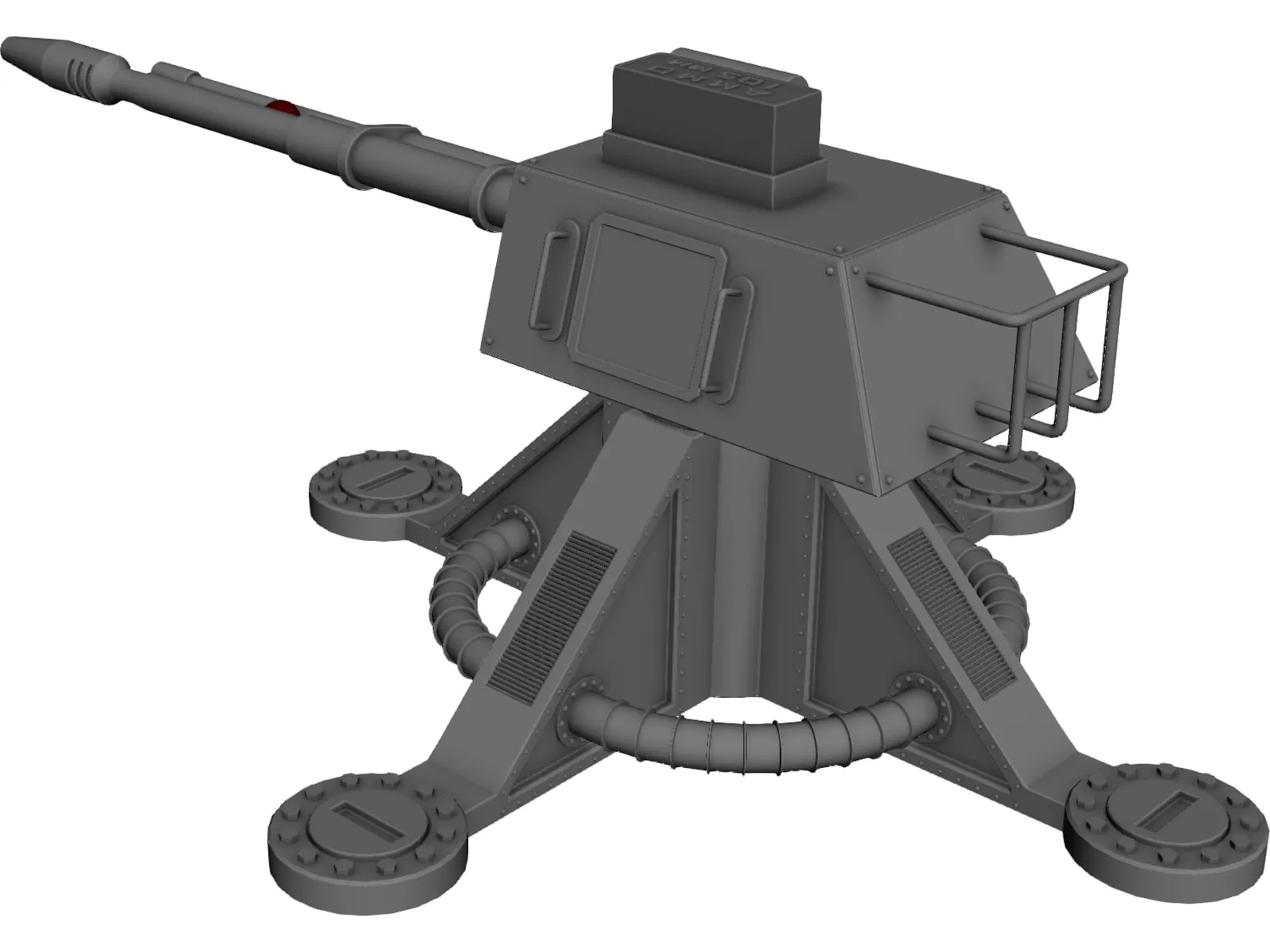 105mm Turret 3D Model main preview