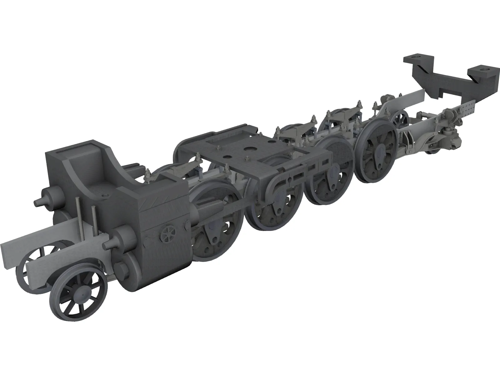 Train Chassis Detailed 3D Model main preview