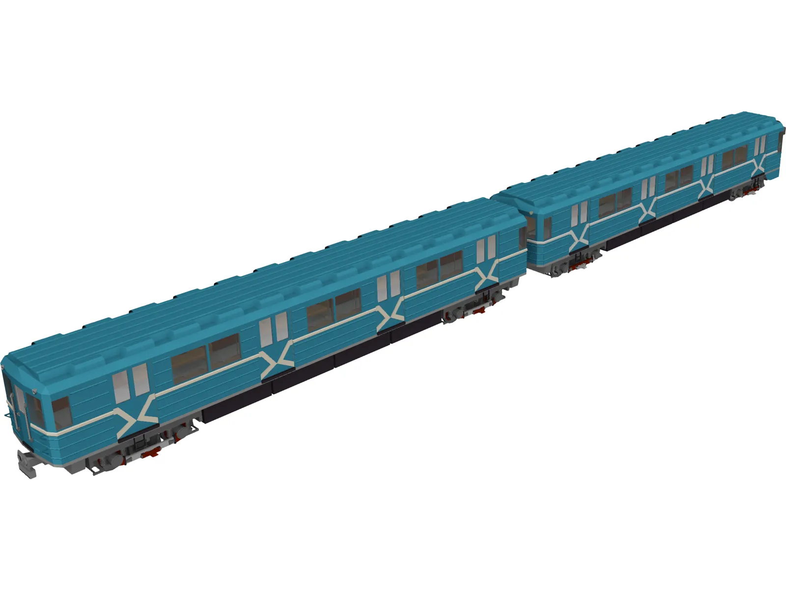 Underground Moscow Train 3D Model main preview