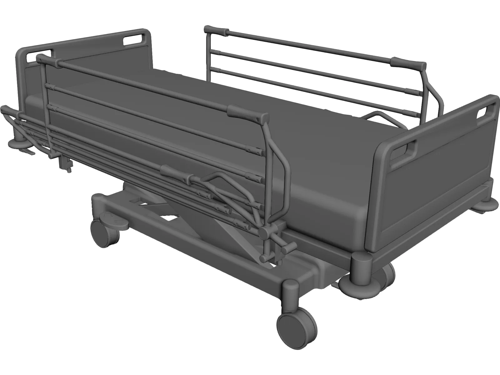 Hospital Bed 3D Model main preview