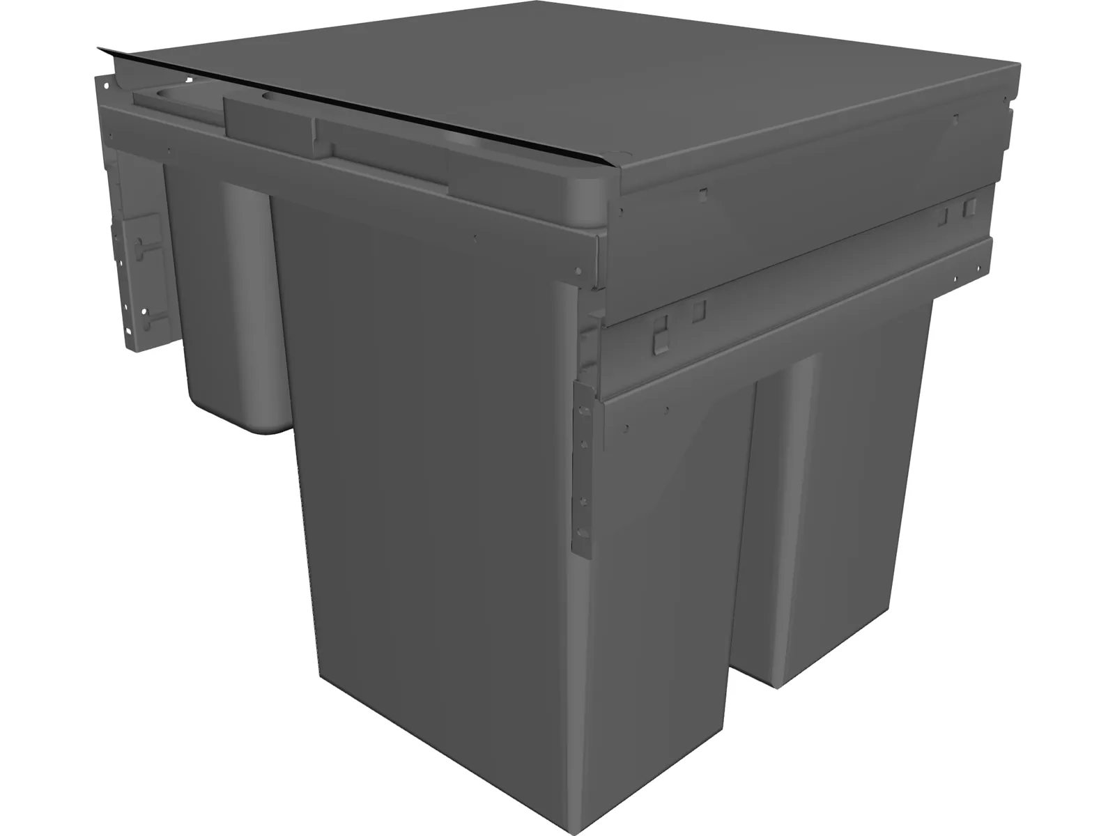 Sliding Garbage Cans 3D Model main preview