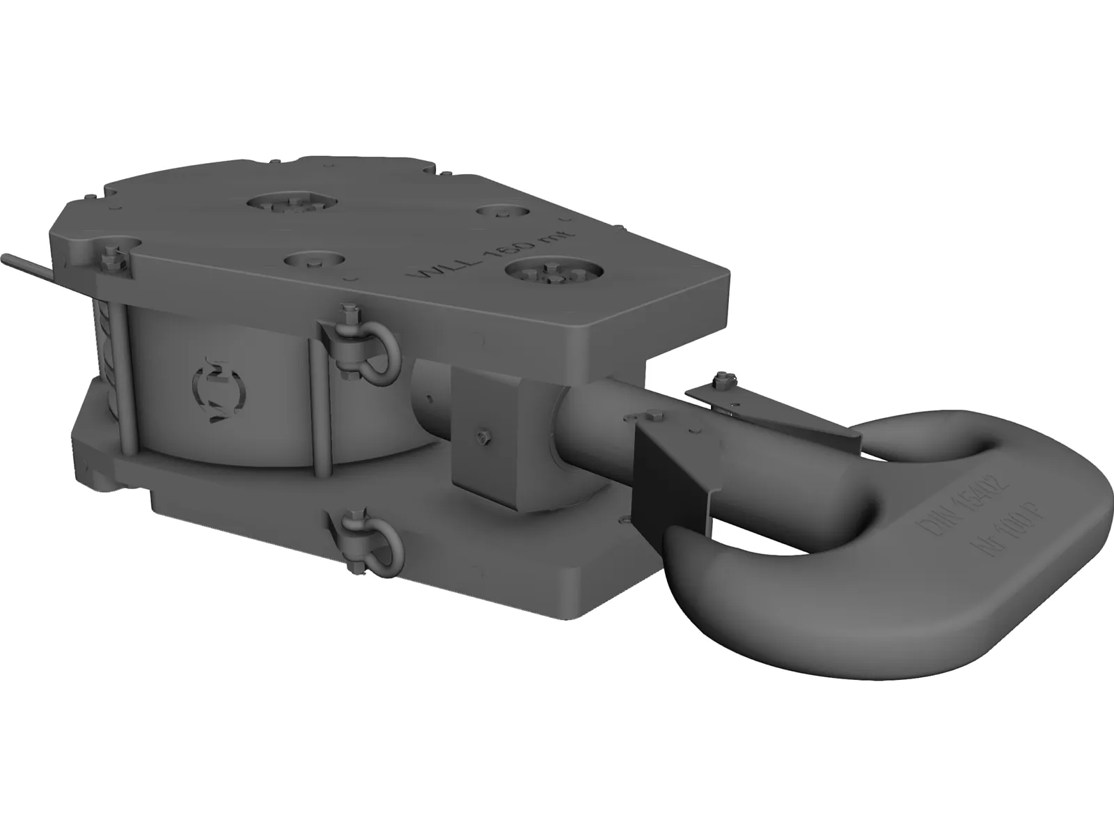 Crane Block 160 Metric Ton 3D Model main preview