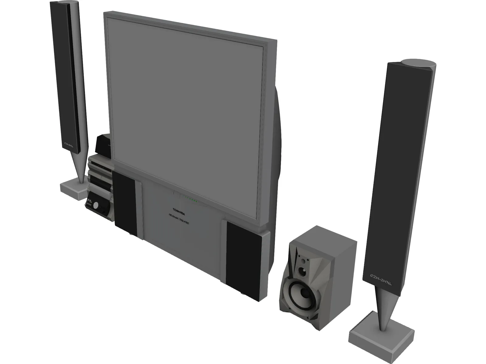 Toshiba Television 3D Model main preview
