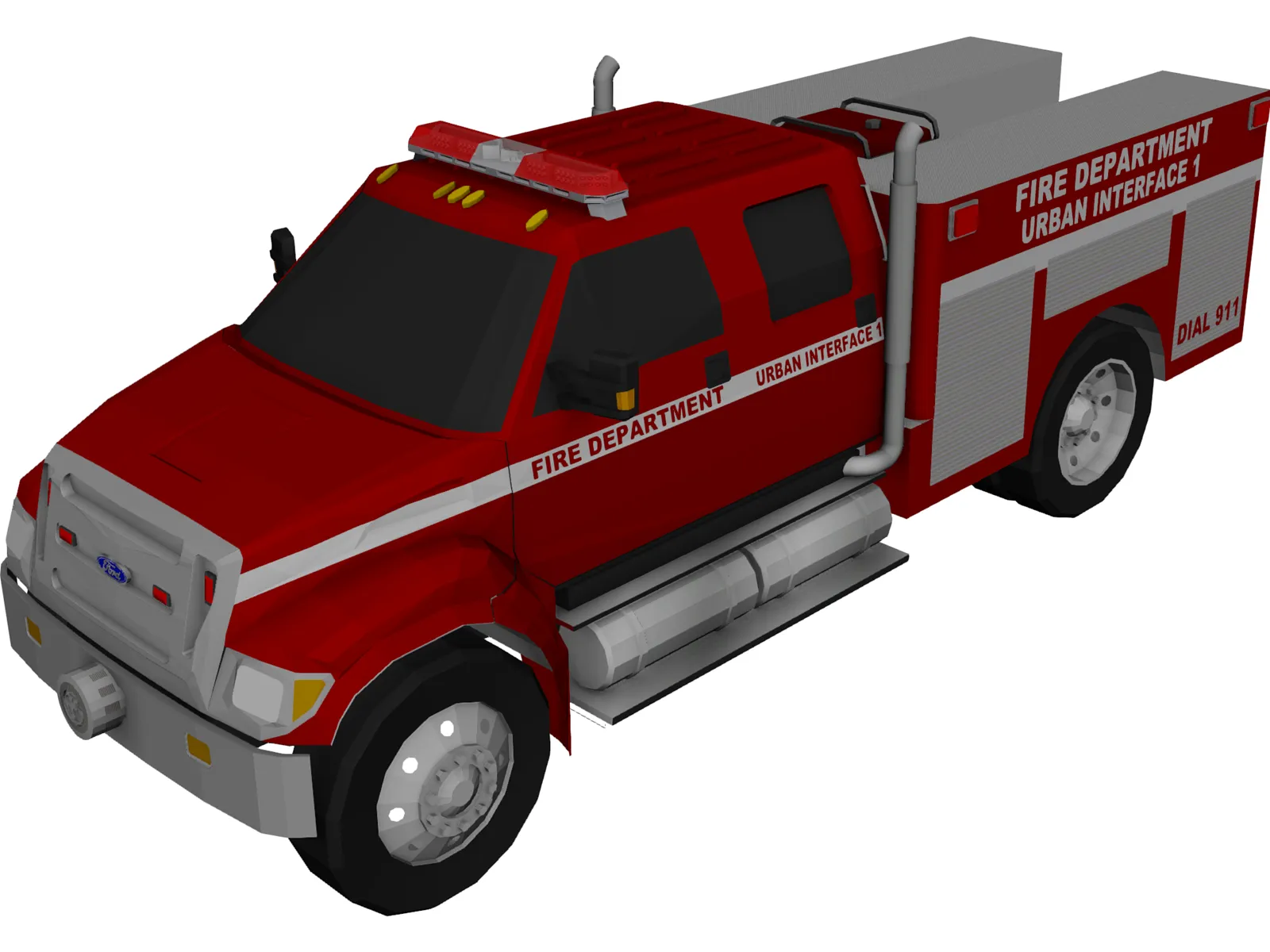 Ford F-650 Firetruck 3D Model main preview