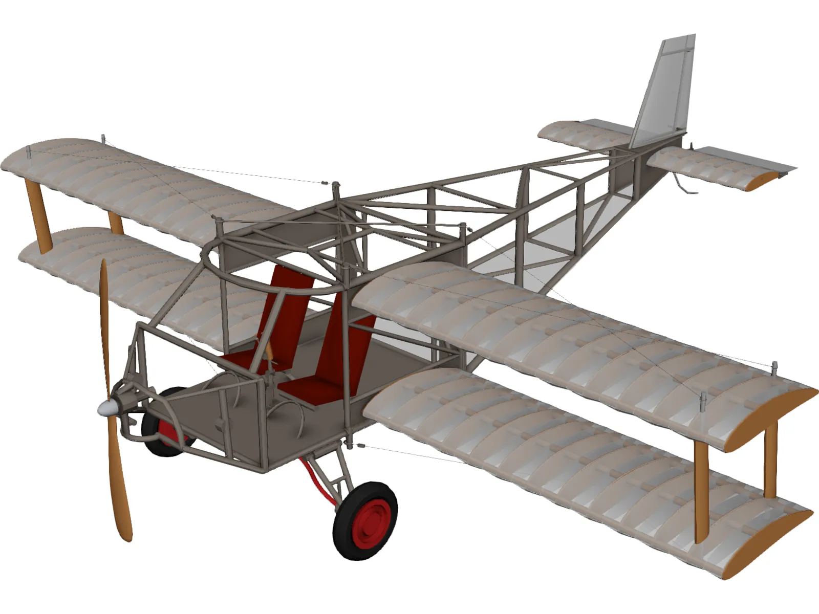 Biplane (1930) 3D Model main preview