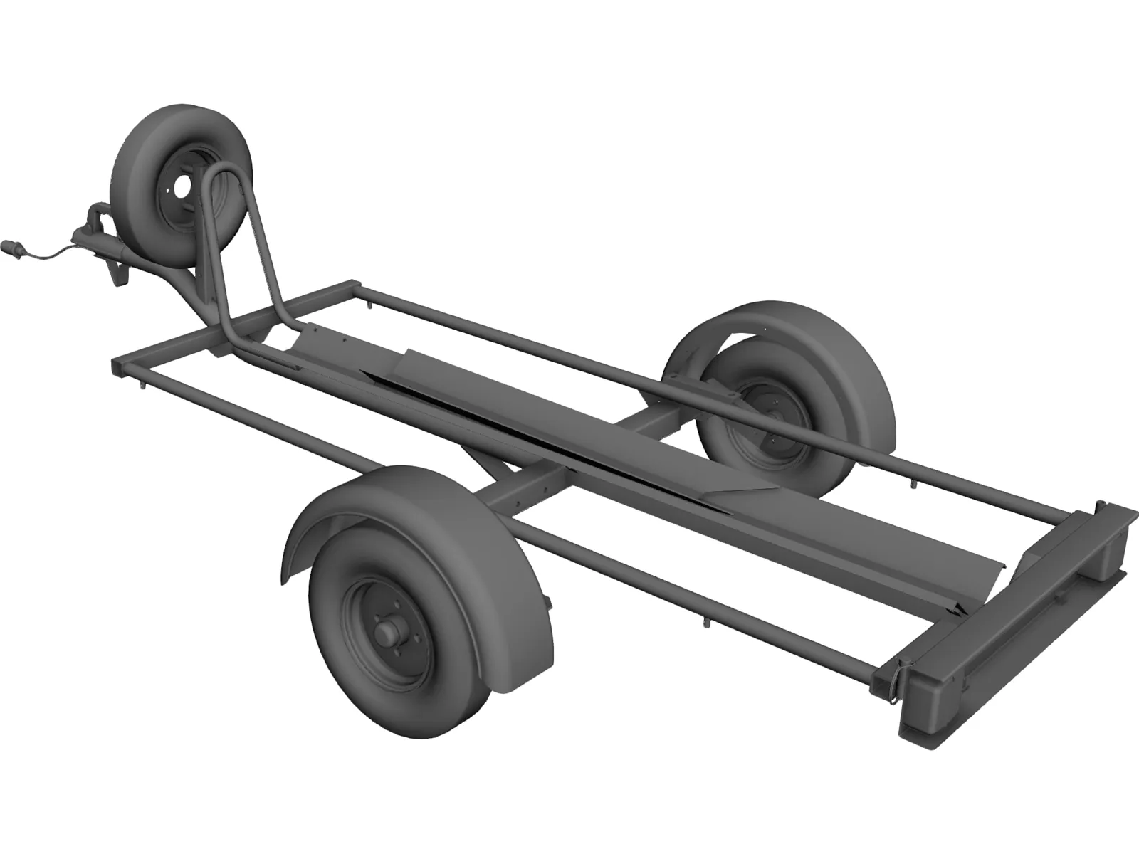 Motorcycle Trailer 3D Model main preview