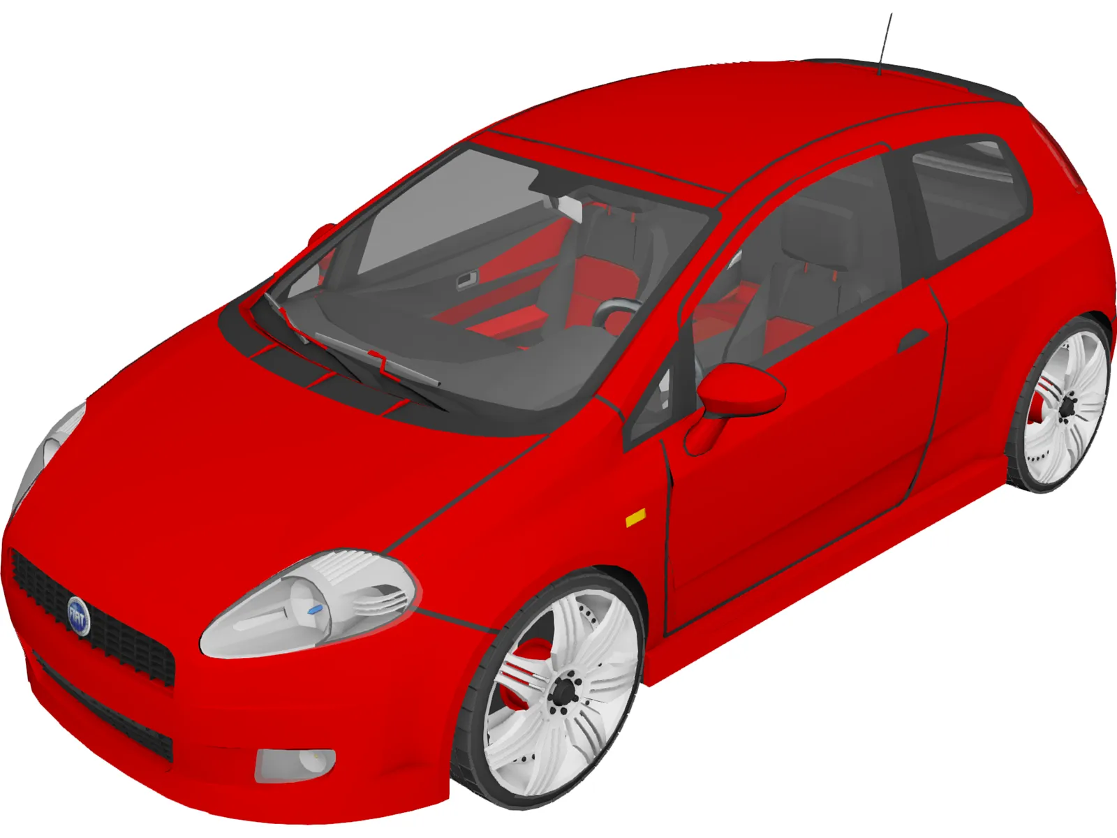 Fiat Punto 3D Model main preview