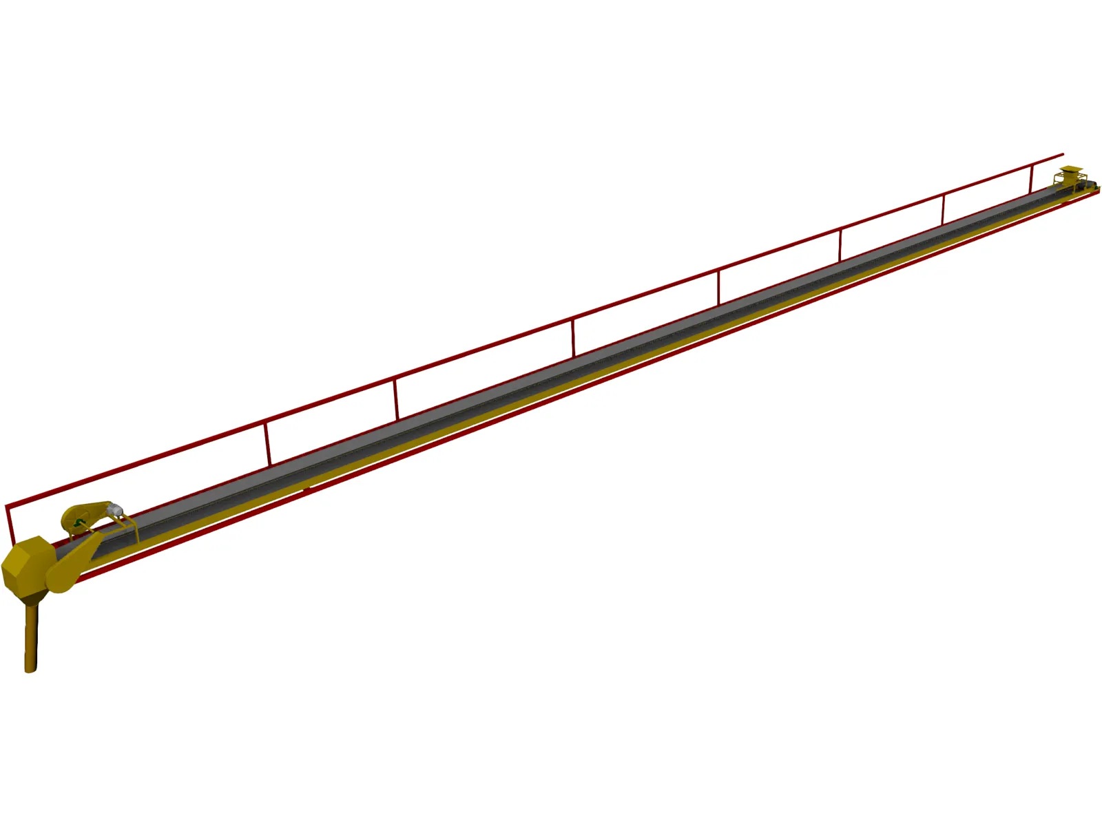 Grain Conveyor Belt 3D Model main preview