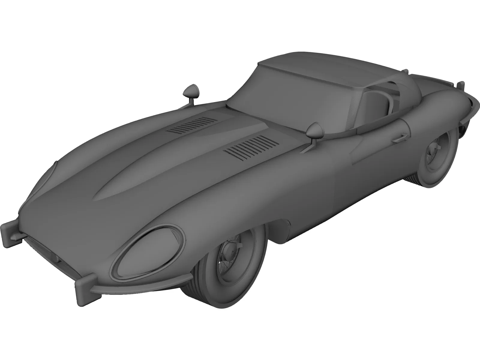 Jaguar E-Type (1960) 3D Model main preview