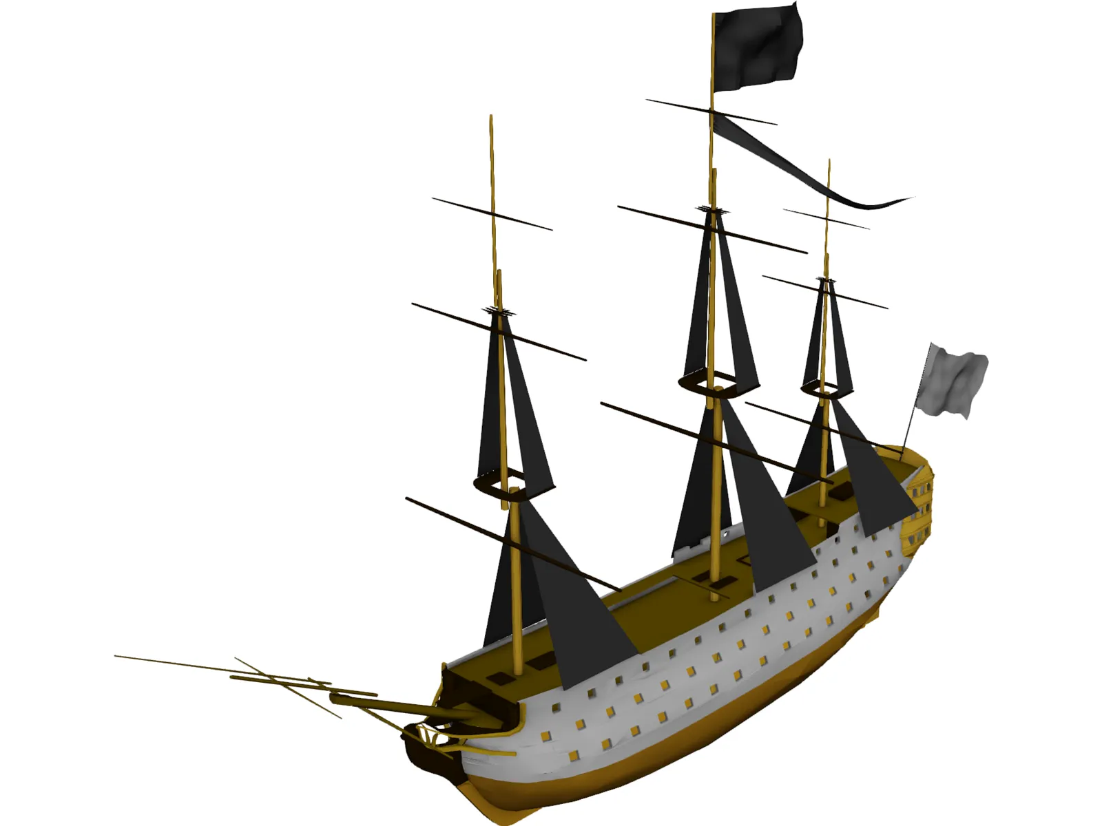 Galleon 3D Model main preview