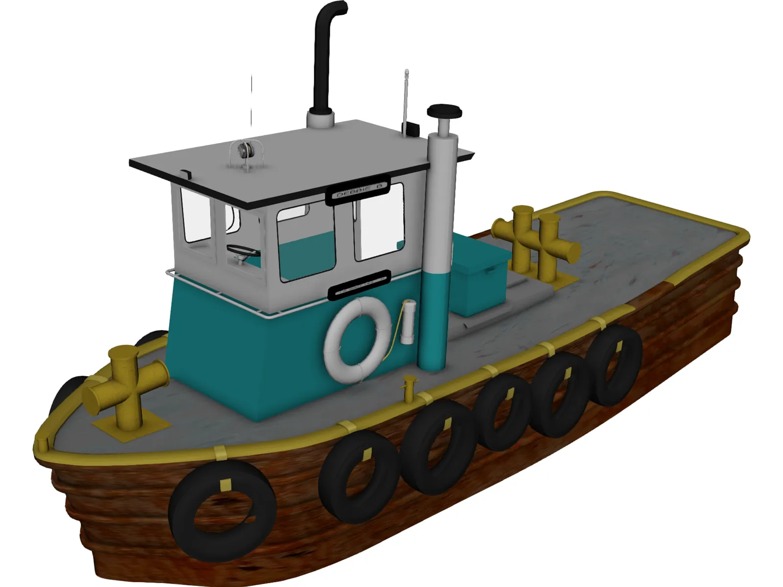 Tender Boat 3D Model main preview