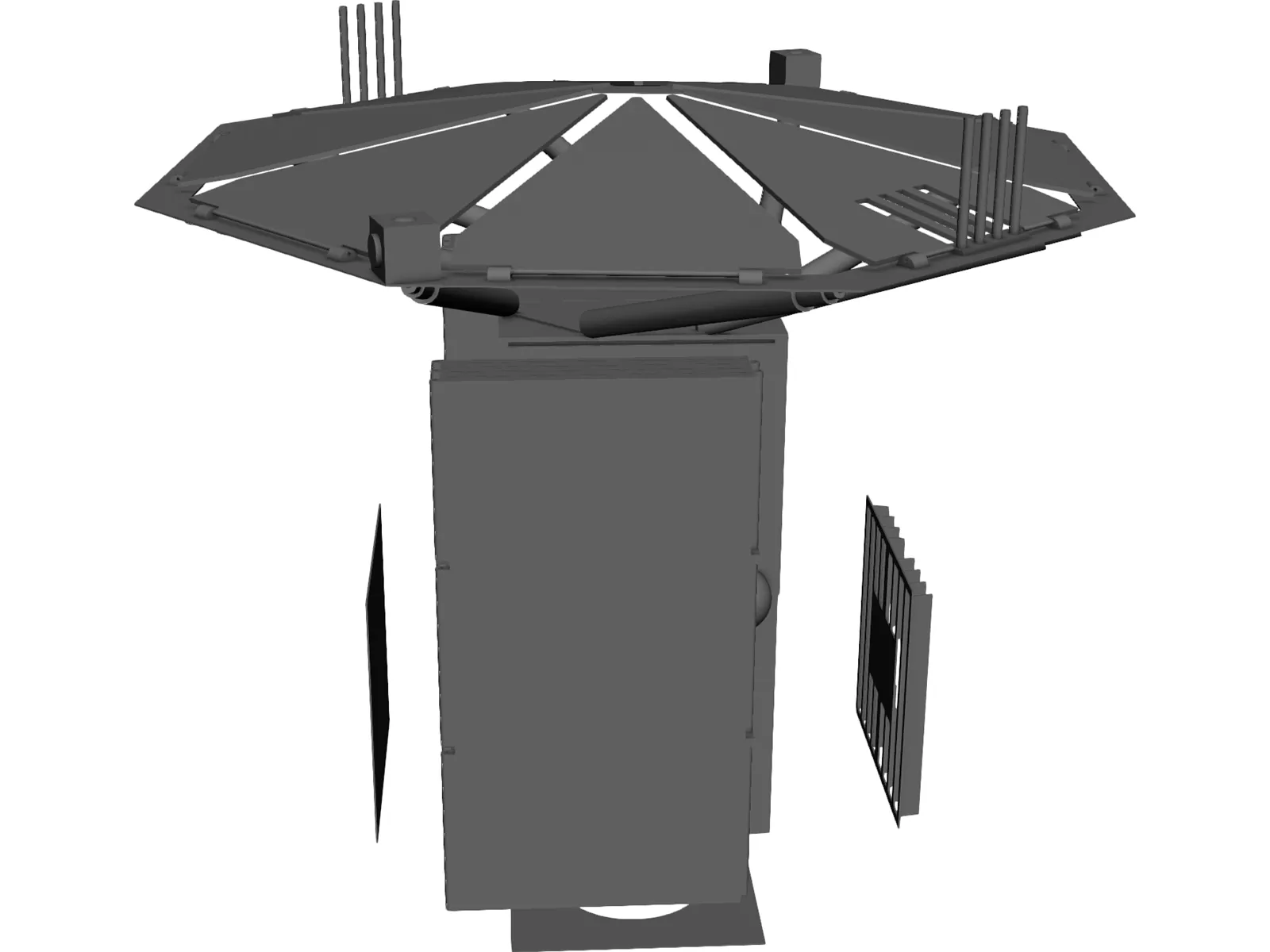 Satellite Deployed 3D Model main preview