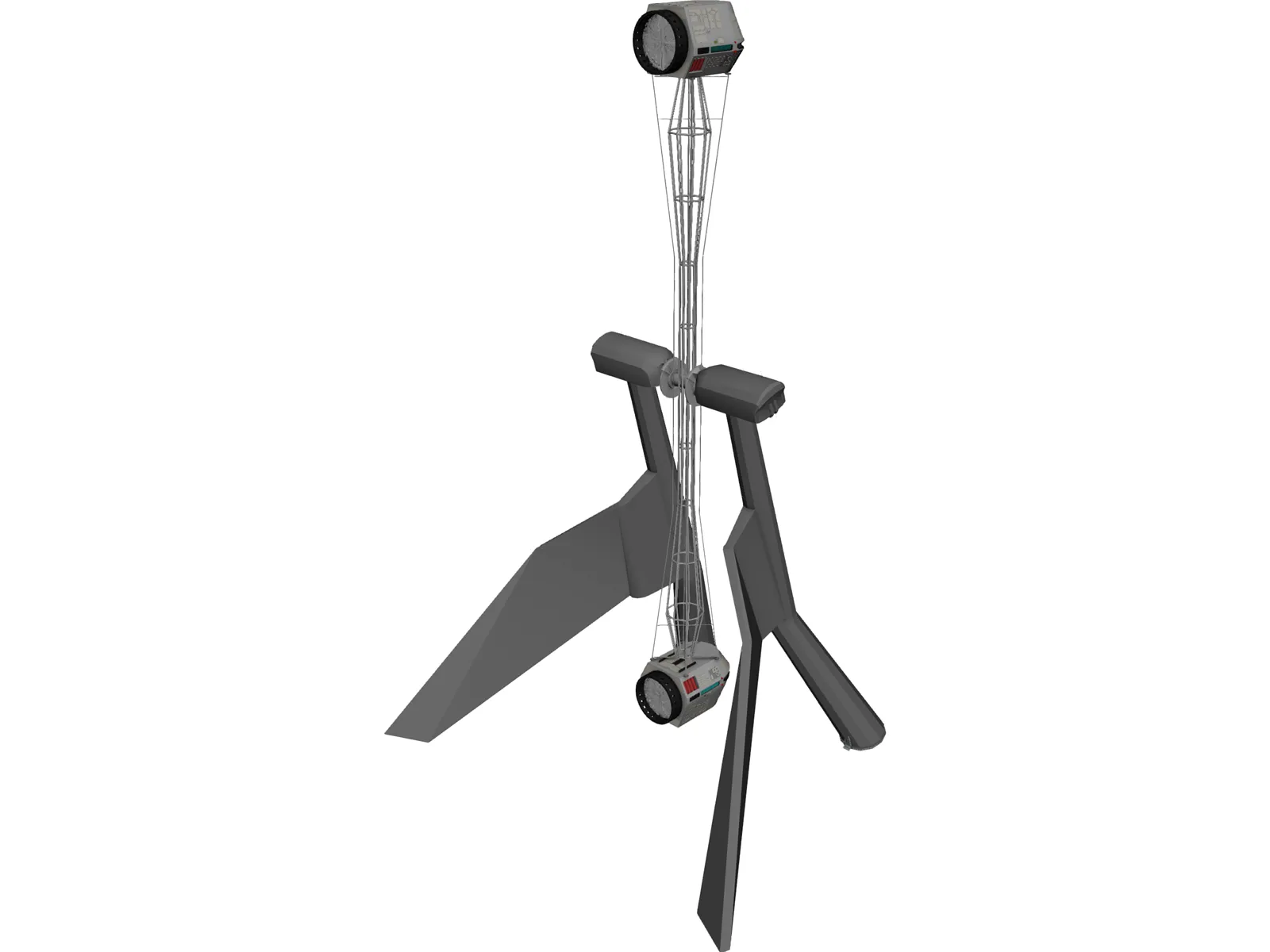 Funfair Rocket 3D Model main preview