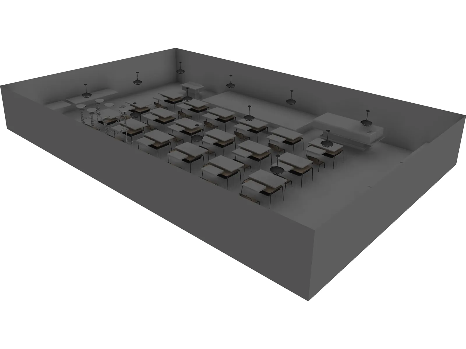 Elementary School Classroom 3D Model main preview