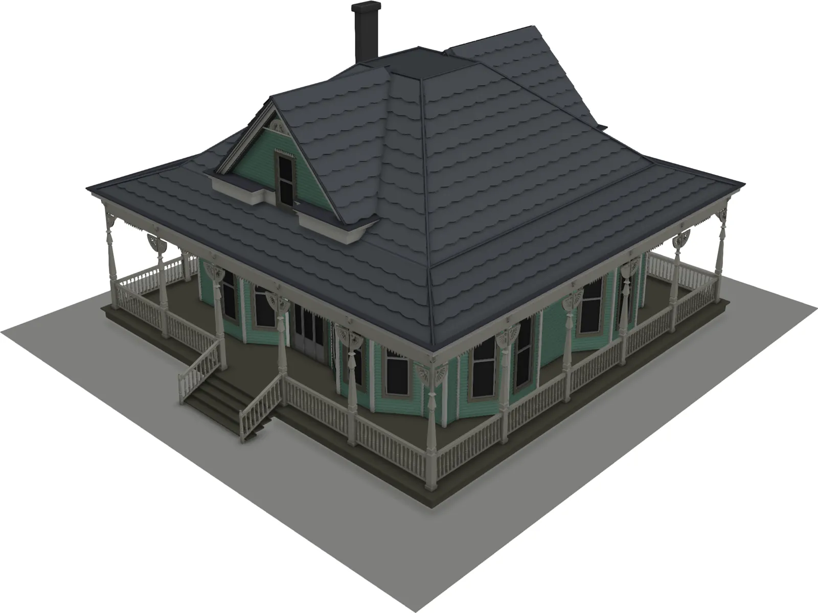 Antique House 3D Model main preview
